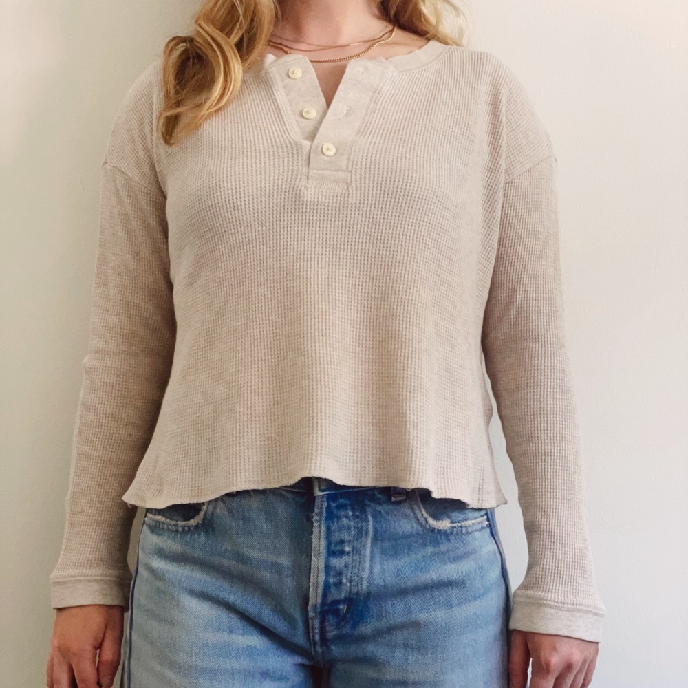 Everlane Waffle Cropped Henley